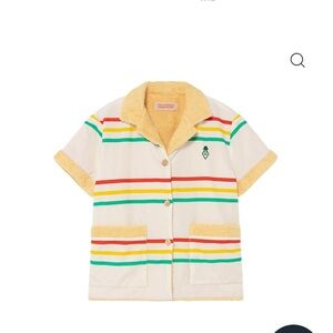 Kids Colorful “white stripes whale jacket” by the animals observatory